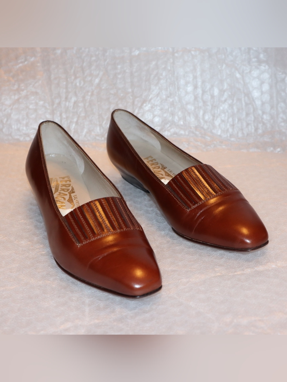 Salvatore Ferragamo brown leather Flats Size 4.5 B - Picture 2 of 8